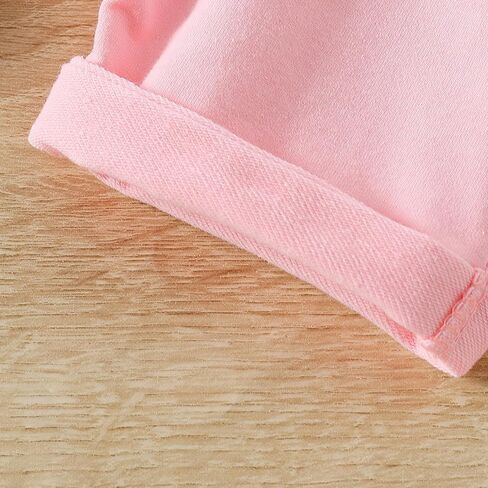 ملابس fhutpw للفتيات الصغيرات بأكمام قصيرة وقمصان وقمصان قصيرة ومجموعات ملابس صيفية 3 6 12 18 شهرًا (Wild Like My Curls Pink، 18-24 شهرًا) in Kuwait