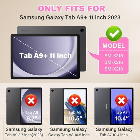 حافظة TOMORRY لهاتف Samsung Galaxy Tab A9+/ A9 Plus مقاس 11 بوصة 2023 مع واقي شاشة من الزجاج المقوى، وحزام كتف بحامل وحيد القرن، مقاوم للصدمات لهاتف Galaxy Tab A9 Plus، حافظة كمبيوتر لوحي للأطفال البنات (أرجواني) in Kuwait