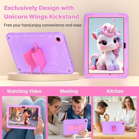 حافظة TOMORRY لهاتف Samsung Galaxy Tab A9+/ A9 Plus مقاس 11 بوصة 2023 مع واقي شاشة من الزجاج المقوى، وحزام كتف بحامل وحيد القرن، مقاوم للصدمات لهاتف Galaxy Tab A9 Plus، حافظة كمبيوتر لوحي للأطفال البنات (أرجواني) in Kuwait