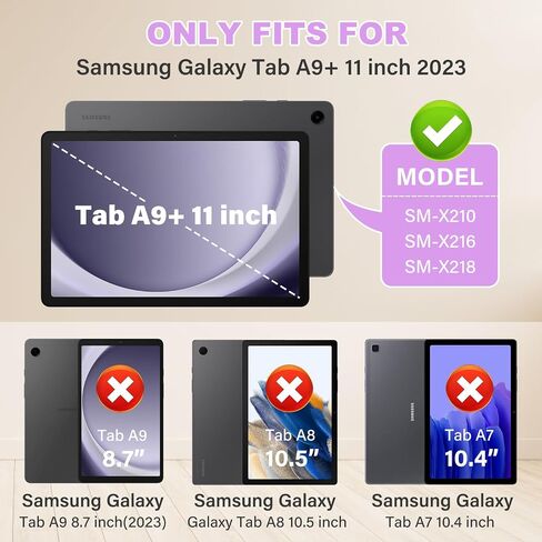 حافظة TOMORRY لهاتف Samsung Galaxy Tab A9+/ A9 Plus مقاس 11 بوصة 2023 مع واقي شاشة من الزجاج المقوى، وحزام كتف بحامل وحيد القرن، مقاوم للصدمات لهاتف Galaxy Tab A9 Plus، حافظة كمبيوتر لوحي للأطفال البنات (أرجواني) in Kuwait