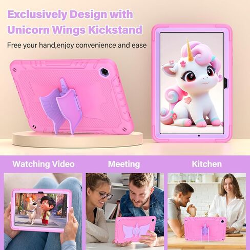 حافظة TOMORRY لهاتف Samsung Galaxy Tab A9+/ A9 Plus مقاس 11 بوصة 2023 مع واقي شاشة من الزجاج المقوى، وحزام كتف بحامل وحيد القرن، مقاوم للصدمات لهاتف Galaxy Tab A9 Plus، حافظة كمبيوتر لوحي للأطفال البنات (أرجواني) in Kuwait