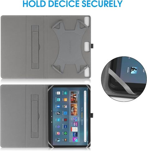 HoYiXi Universal Case for 9-10.1 inch Tablet Fire HD 10/ Fire HD 10 Plus with Stand Folio and Hand Strap Protective Cover for 9"-10.1" Samsung Huawei Android Tablet - Green in Saudi Arabia