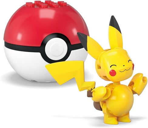 MEGA Pokémon Building Toys Set Pikachu & Zubat with 40 Pieces, 2 Poseable Characters and Poké Ball, 2 Inches Tall, for Kids in Saudi Arabia