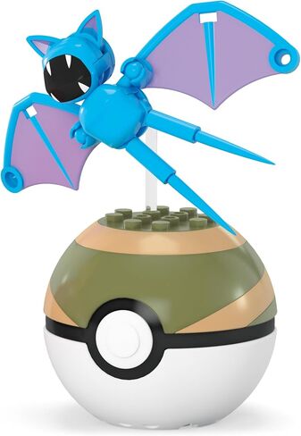 MEGA Pokémon Building Toys Set Pikachu & Zubat with 40 Pieces, 2 Poseable Characters and Poké Ball, 2 Inches Tall, for Kids in Saudi Arabia