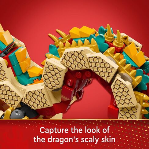 LEGO Spring Festival Auspicious Dragon Buildable Figure, Dragon Toy Building Set, Great Spring Festival Decoration or Unique Gift for Boys and Girls Ages 10 and Up, 80112 in Saudi Arabia