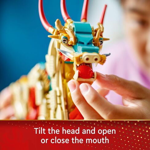 LEGO Spring Festival Auspicious Dragon Buildable Figure, Dragon Toy Building Set, Great Spring Festival Decoration or Unique Gift for Boys and Girls Ages 10 and Up, 80112 in Saudi Arabia