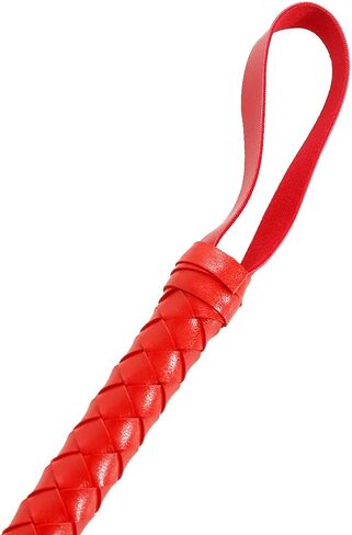 AMIJOUX جلد صناعي سوط زي سوط مصنوع يدويًا، جلد PU أحمر للفروسية، سوط ركوب الخيل مع مقبض ناعم لأداء المسرح، إكسسوارات أزياء تنكرية in Kuwait