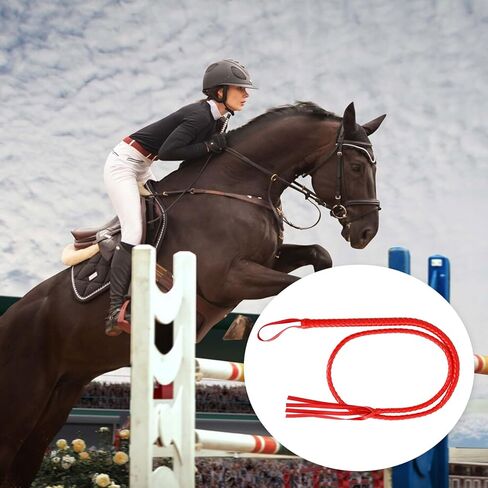 AMIJOUX جلد صناعي سوط زي سوط مصنوع يدويًا، جلد PU أحمر للفروسية، سوط ركوب الخيل مع مقبض ناعم لأداء المسرح، إكسسوارات أزياء تنكرية in Kuwait