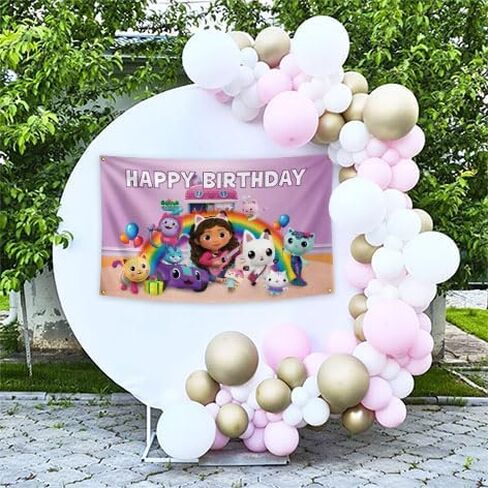 Happy Birthday Banner Cute Cat Funny Banner Flag Cartoon Colored Banner,3×5FT,100% Polyester,Bedroom Dining Room Home Decor. in Saudi Arabia