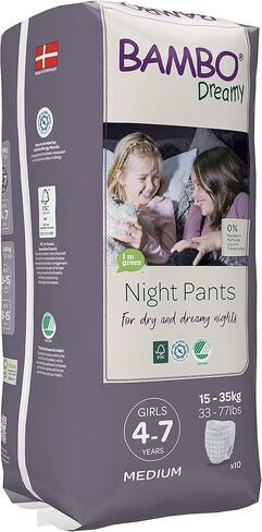 سراويل Bambo Nature Premium Dreamy Night: للفتيات من عمر 4 إلى 7 سنوات، عدد 60 قطعة in Kuwait