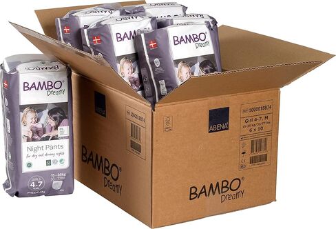 سراويل Bambo Nature Premium Dreamy Night: للفتيات من عمر 4 إلى 7 سنوات، عدد 60 قطعة in Kuwait