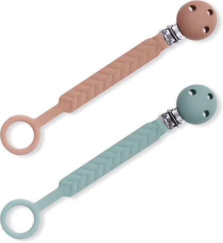 Silicone Pacifier Clip, Upgrade Silicone Pacifier Chain, One Piece Pacifier Clip Holder, Baby Pacifier Clip, Baby Pacifier Holder Clips Silicone, Best Birthday/Shower Gift for Girls and Boy 3 Month+ in Saudi Arabia