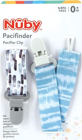 Nuby Infant's Pacifinder Pacifier Clips, Colors May Vary 2 Count (Pack of 1) in Saudi Arabia