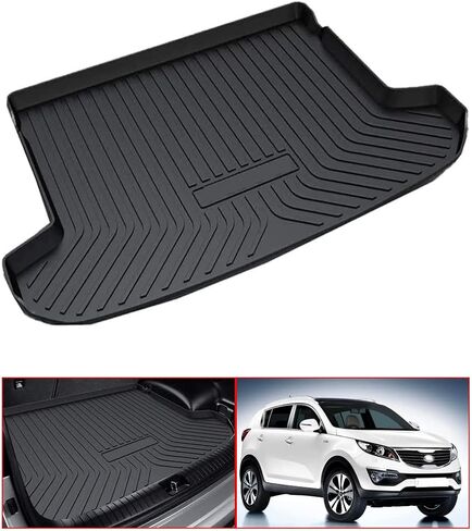 All Weather Rear Cargo Liners Trunk Tray Mats Protector Custom Compatible with KIA Sportage 2017 2018 2019 2020 2021 2022, 3D Waterproof Durable Odorless Flexible Black TPO Accessories in Saudi Arabia
