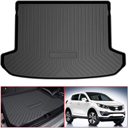 All Weather Rear Cargo Liners Trunk Tray Mats Protector Custom Compatible with KIA Sportage 2017 2018 2019 2020 2021 2022, 3D Waterproof Durable Odorless Flexible Black TPO Accessories in Saudi Arabia