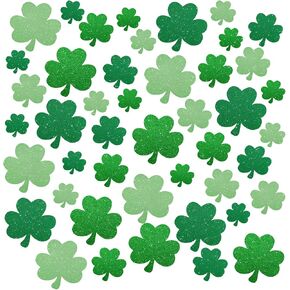 45 Pieces Shamrock Cutouts for St Patricks Day Decorations Cut-Out Clover Assorted Sizes Glitter St Patricks Day Cutouts St Patricks Day Wall Decor Bulletin Board Decorations in Saudi Arabia