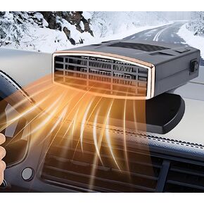 Car Heaters for Vehicle,12V 200W Car Defroster Windshield Heater,Car Heater that Plugs into Cigarette Lighter,2-in-1 Fast Heating & Cooling Modes with 360° Rotatable Base (Black&Gold) in Kuwait