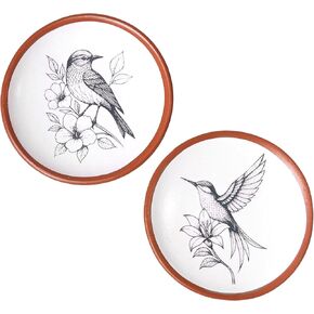 مجموعة لوحات فنية جدارية من الطين الطنان مقاس 8 بوصات من فاين ليفينج مكونة من 2، لوحات جدارية مزخرفة للتعليق، ديكور حائط من الطين الخزفي لغرفة المعيشة في مزرعة بوهو الريفية والمطبخ وغرفة النوم in Kuwait