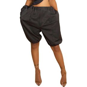 Unybwonn Bermuda Shorts for Women Baggy Knee Length Elastic Waist Jorts High Waisted Wide Leg Y2k Short Pants Streetwear in Saudi Arabia