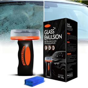 Glass Oil Film Remover for Car, 2026 Upgraded Automotive Oil Film Cleaning Brush, Hand-Held Glass Emulsion Cleaner for Car Windshield, Windows and Mirrors in Kuwait