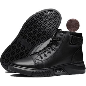 Men's Classic Business Italian Cashmere Chukka Boots Comfortable Non-Slip Shock-Absorbing Side Zipper Ankle Boots Casual Leather Fashion Round Toe Leather Boots in Saudi Arabia