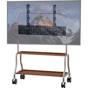 Rolling TV Stand for 32-75 Inch TVs up to 110 lbs, Adjustable Heights Steel Mobile TV Cart with Storage Shelves, Portable TV Stand on Wheels for Living Room, Bedroom, Business, School in Kuwait