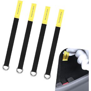 4 PCS Car Door Emergency Pull Cords, High Strength Nylon Manual Door Release Escape Pull Strap, Extended Safety Rope Emergency Accessory (Black & Yellow) in Saudi Arabia