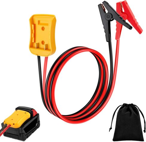 Battery Jump Starter - Portable Car Jumper Cables with Adapter Compatible with DE.Walt 20V Batteries, 8AWG Silicone Wire (2FT), 392°F Heat Resistant, for Cars, Trucks, RV & Off-Road Vehicles in Saudi Arabia