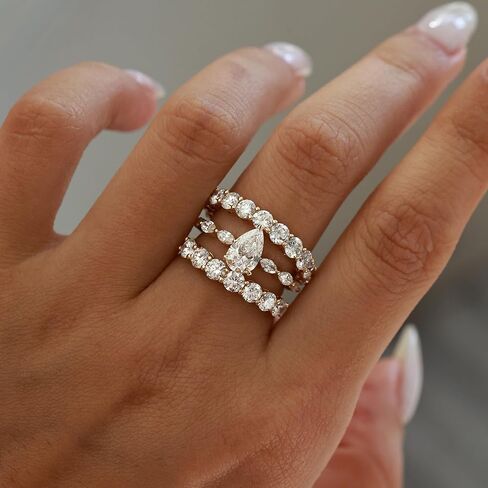 AGVANA The Infinite Bond 1.2 Ct. Tw. Lab-Grown Diamond Eternity Band Ring in 14K Solid Gold Promise Anniversary Wedding Band Ring | Stackable Rings for Women (D-E Color, VS Clarity) in Saudi Arabia