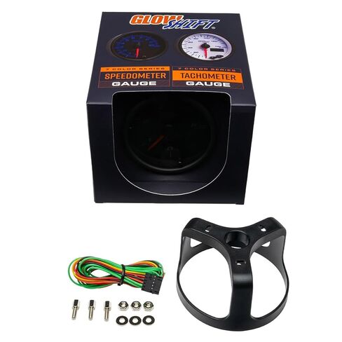 مقياس سرعة الدوران ديزل GlowShift ملون 7 ألوان 5000 دورة في الدقيقة - لمحركات الديزل 4، 6، 8 أسطوانات - يتم تركيبه في لوحة القيادة المخصصة - قرص أسود - عدسات مدخنة - 3-3/8 بوصة 85 مم in Kuwait