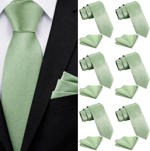 Tie and Pocket Square for Men Necktie with Handkerchief Set for Wedding Party Groom Groomsmen Business Gift in Saudi Arabia