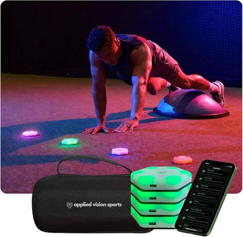 تعمل مجموعة أدوات التدريب على رشاقة الحركة الرياضية على تحسين وقت رد الفعل وخفة الحركة للرياضيين والمدربين والمعالجين الفيزيائيين ومدربي اللياقة البدنية. رائعة لكرة القدم والتنس وكرة القدم وكرة السلة والفنون القتالية. in Kuwait