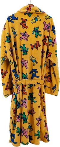 Ripple Junction Grateful Dead Dancing Bears Men's One Size Plush Robe Officially Licensed in Saudi Arabia