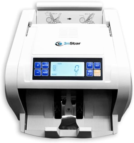 عداد فواتير 3nStar 110V، 2UV، 1MG، بكرات إضافية، عرض مزدوج، قادر على عد البوليمر والفواتير الورقية - BC1005 in Kuwait