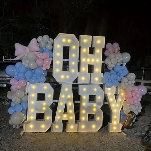 【OH Baby】 Letter 3FT/4FT, neon, Suitable for Birthday Parties, Baptism Day Commemorative Events, engagements, Wedding Parties, proposals, Event Decoration (4FT-OH Baby) in Saudi Arabia