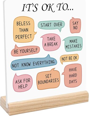 Acrylic Motivational Sign, Positive Decor Inspirational Desk Art Decor, Emotion cheerful Support Mindset Good Vibes Gifts for Women Decoration for Home Office (Check with in Yourself) in Saudi Arabia