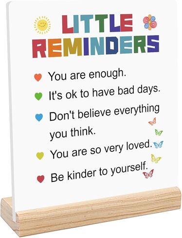 Acrylic Motivational Sign, Positive Decor Inspirational Desk Art Decor, Emotion cheerful Support Mindset Good Vibes Gifts for Women Decoration for Home Office (Check with in Yourself) in Saudi Arabia