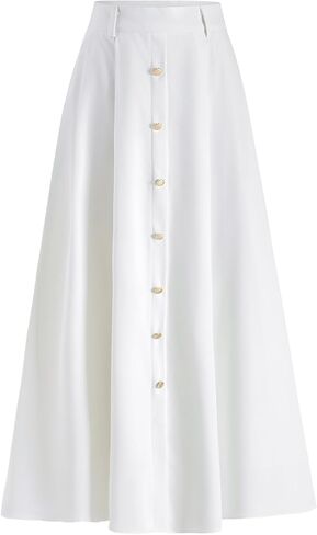 Women's Elegant High Waisted Maxi Skirt Button Front A Line Dressy Casual Work Skirts in Saudi Arabia