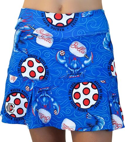 Pickleball Bella Women’s Drop Pleat Skort – Lightweight Athletic Skirt with Built-in Shorts & Pockets, Lobster Monster in Saudi Arabia