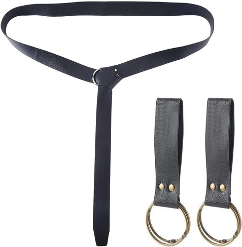 Medieval Leather Belt Skirt Hike PU Leather Renaissance Pirate Viking Belt Hook Loop Wrist Waistband in Saudi Arabia