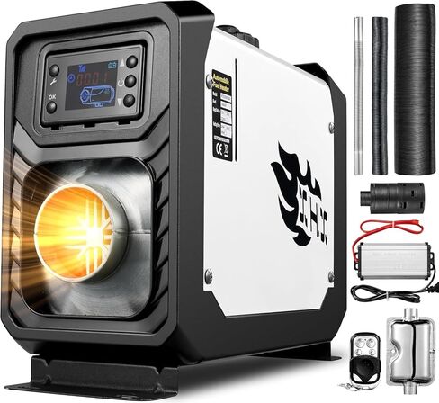 [إصدار 2026] سخان ديزل ROKKIT 8KW، سخان هواء ديزل الكل في واحد 110 فولت/12 فولت، سخان ديزل محمول مع شاشة LCD وجهاز تحكم عن بعد، سخان انتظار سيارات ديزل منخفض الضوضاء سريع التسخين للخيمة والسيارة والمركبات الترفيهية والتخييم in Kuwait