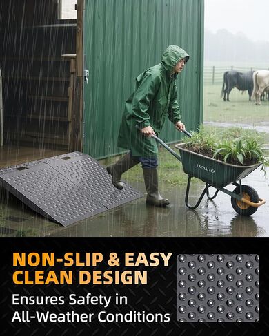 VNN 29" x 48" Shed Ramp for Riding Mower & Lawn Equipment | 1500 LB Capacity Anti-Slip Punch Plate Ramp for ATV, Motorcycles, Garages & Barns (2PC, Aluminum) in Kuwait
