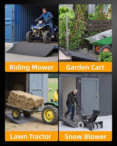 VNN 29" x 48" Shed Ramp for Riding Mower & Lawn Equipment | 1500 LB Capacity Anti-Slip Punch Plate Ramp for ATV, Motorcycles, Garages & Barns (2PC, Aluminum) in Kuwait