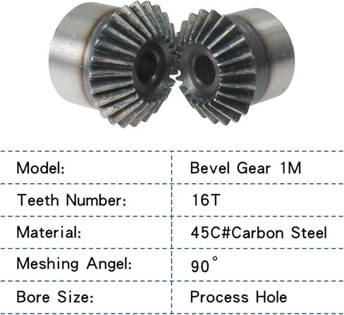 1M16Teeth Bevel Gear Outer Diameter 17mm Height 15mm Hole Carbon Steel 90 Degrees 1Pcs in Kuwait