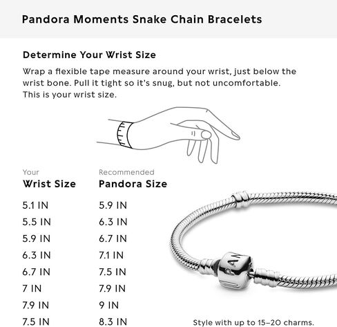 PANDORA Jewelry Bundle with Gift Box - Moments Sterling Silver Snake Chain Charm Bracelet with Barrel Clasp, 8.3" & Sterling Silver Sister Heart Charm with Cubic Zirconia - Gift for Women in Saudi Arabia