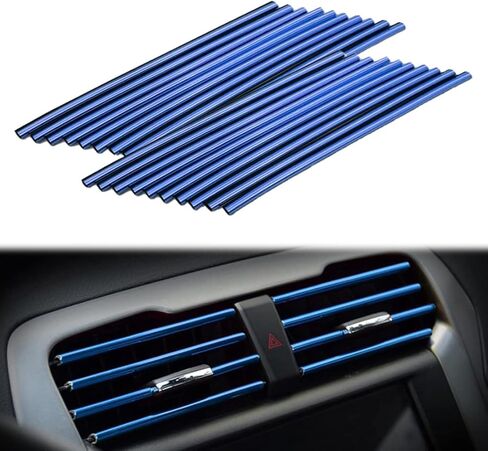 20-PCS Bendable Vent Trim Strips, Universal Fit - Blue in Saudi Arabia