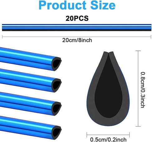 20-PCS Bendable Vent Trim Strips, Universal Fit - Blue in Saudi Arabia