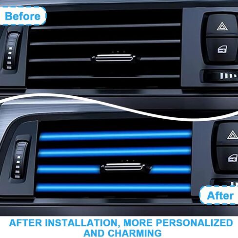 20-PCS Bendable Vent Trim Strips, Universal Fit - Blue in Saudi Arabia