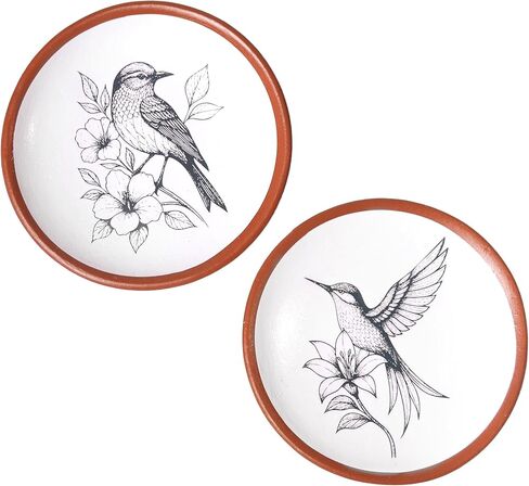 مجموعة لوحات فنية جدارية من الطين الطنان مقاس 8 بوصات من فاين ليفينج مكونة من 2، لوحات جدارية مزخرفة للتعليق، ديكور حائط من الطين الخزفي لغرفة المعيشة في مزرعة بوهو الريفية والمطبخ وغرفة النوم in Kuwait