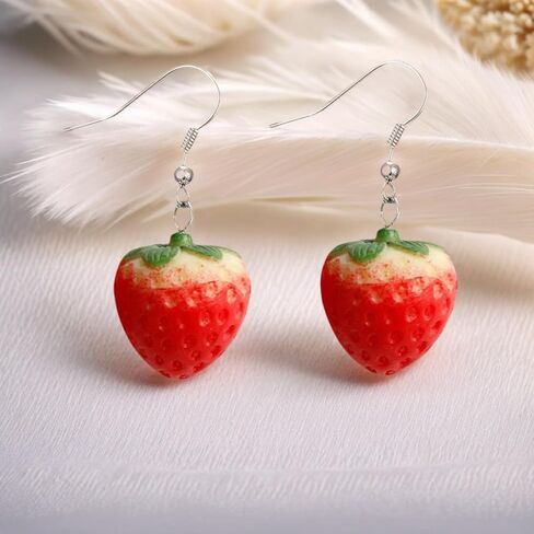 2Pcs Strawberry Hat with Earrings Cute Crochet Bucket Hats for Women Handmade Floral Hat Foldable Knitted Hats in Saudi Arabia